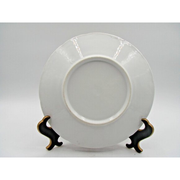 Plate 8" Pink Floral Trim Embossed Gold Edging Trim 1960s Replacement Ironstone? - Picture 2 of 10